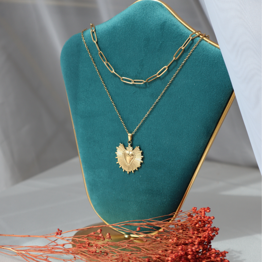 Heart of Jesus Gold Layered Necklace