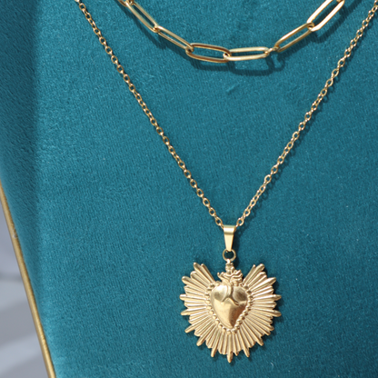 Heart of Jesus Gold Layered Necklace
